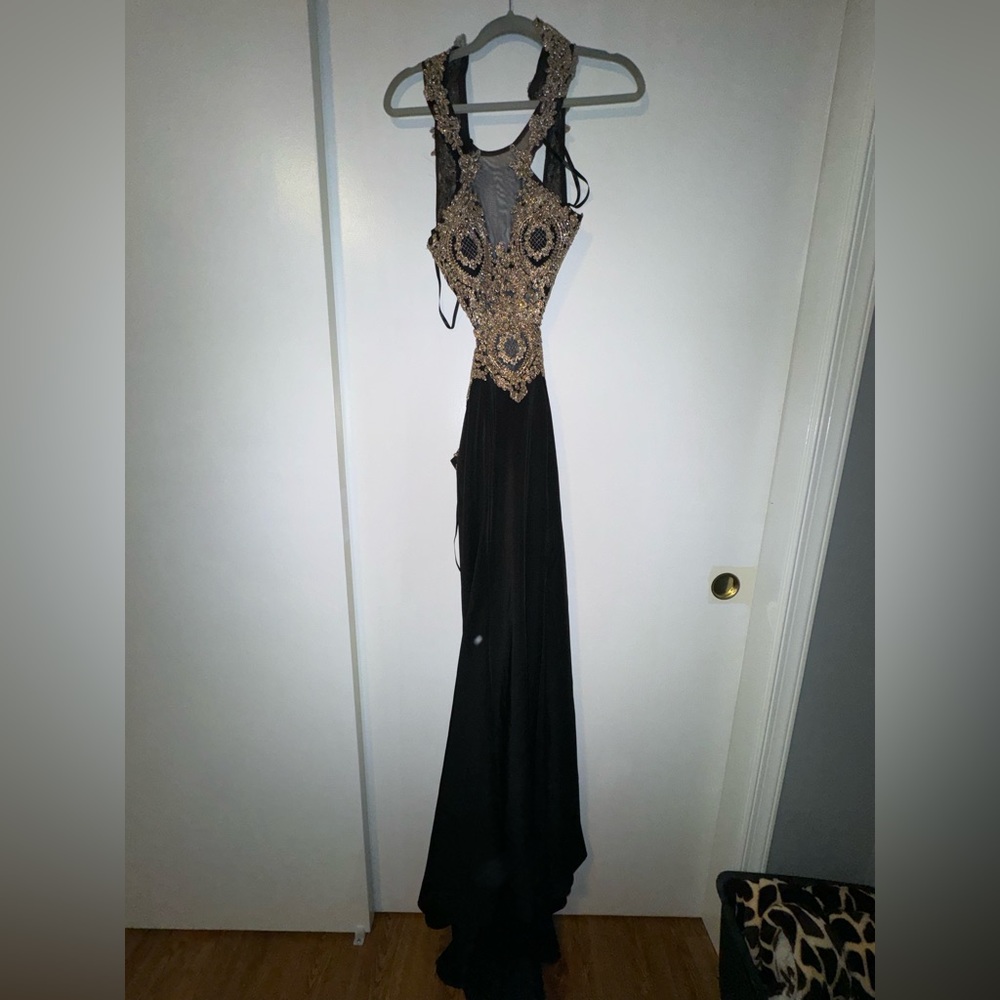 Black and gold sequence dress!
